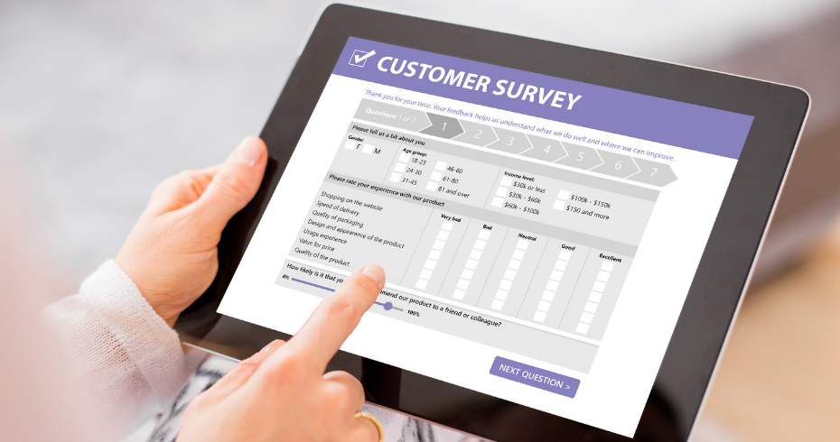 perform surveys of customers question
